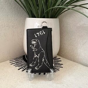 COACH 1941 REXY SKETCH PRINT ZIP CARD CASE With D Ring